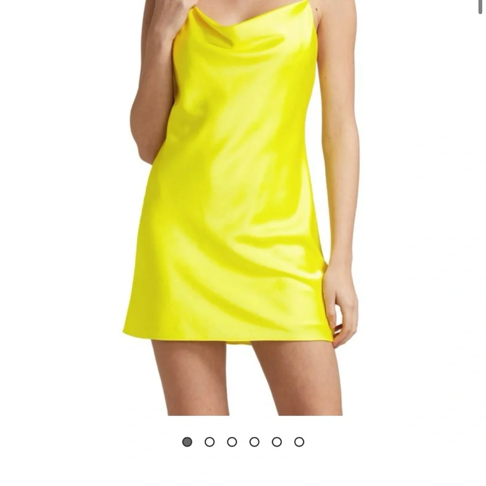 Alice + Olivia Yellow Cowl Neck Mini Dress - Picture 1 of 5